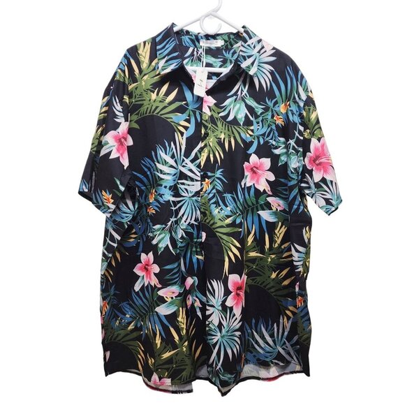 Dress For Adventure Other - Mens Dress Adventure Tropical Hawaiian Shirt Palm Tree Hibiscus Print Size 3XL